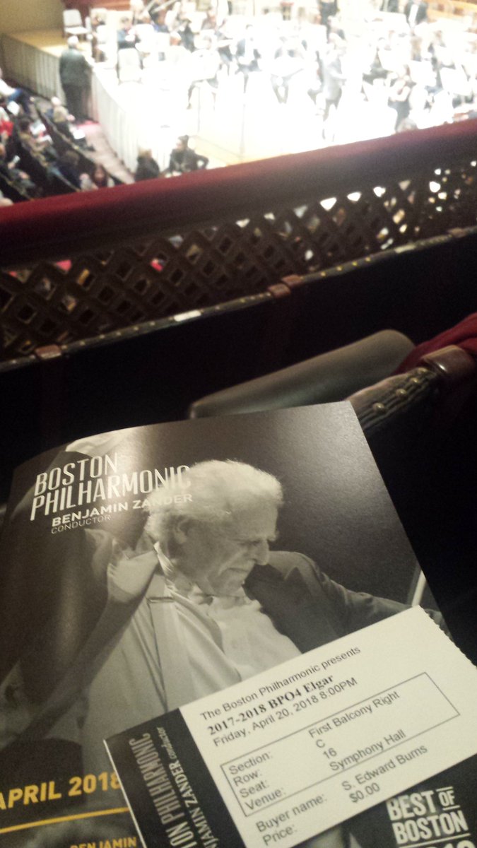Significant start to the weekend by attending tonight <a href="/BostonSymphony/">Boston Symphony</a> the superb @BosPhil Sir Edward Elgar’s The Dream of Gerontius performance; conductor <a href="/BenjaminZander/">Benjamin Zander</a> with mezzo Madeleine Shaw, tenor Robert Murray, bass <a href="/DerekWelton/">Derek Welton</a>, and <a href="/ChorusProMusica/">Chorus pro Musica</a>