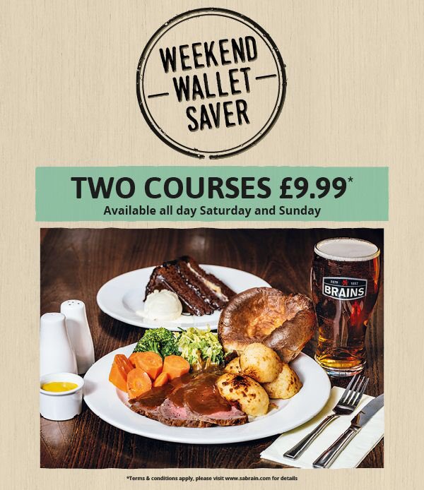 Two courses for £9.99 come join us on this glorious sunny day 🌞