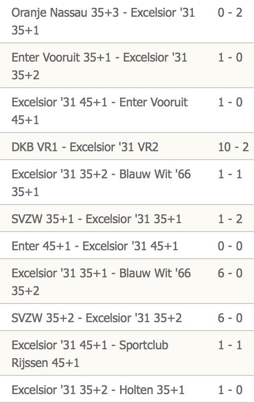 Excelsior313545's tweet photo. Uitslagen gisteravond 35+ Teams: https://t.co/S1qpWgTcoK
