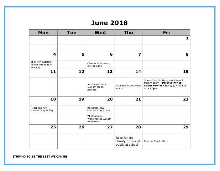 JCAWakefield's tweet image. You will receive a handy calendar on Monday to put up at home of all the major events for the Summer term #Celebration #ShareLearning