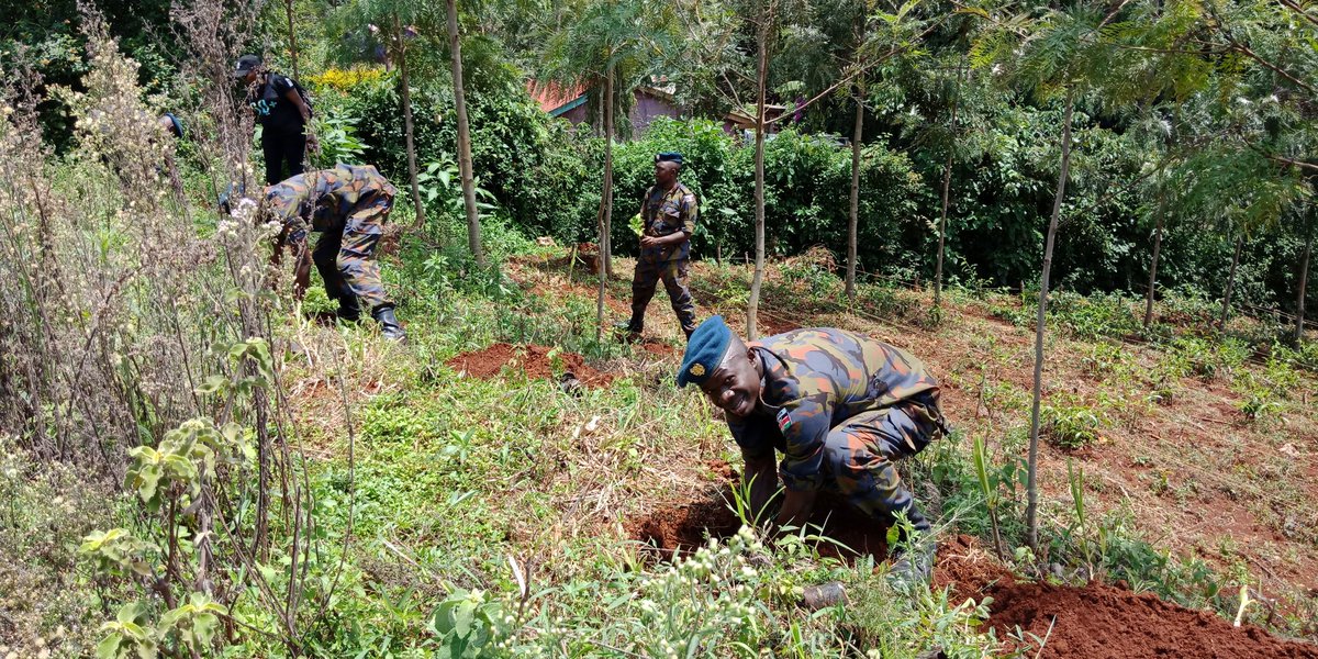 AlexKubasu's tweet photo. The sense of duty towards the desire to #BringBackOurGreen by the @kdfinfo in #Muranga is impressive! Let us #KeepKenyaBreathing @WWF_Kenya https://t.co/D6ZjpjMraB