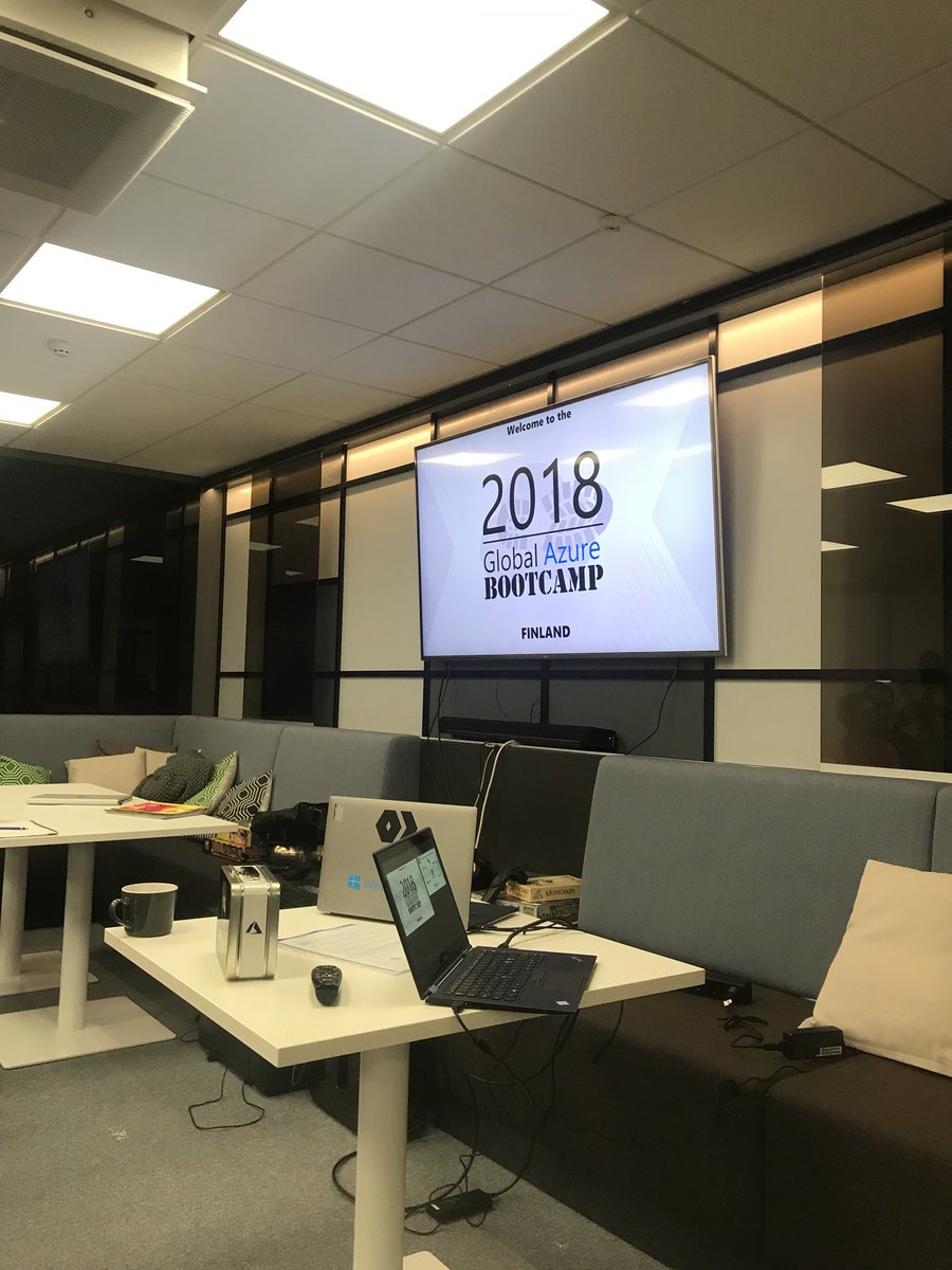 linnoinen's tweet photo. Back at the @kompozure offices, this time for the Global Azure Bootcamp 2018. #GAB2018 #azure #azurebootcamp #cloud #morecloud https://t.co/AvZNRNtWlw