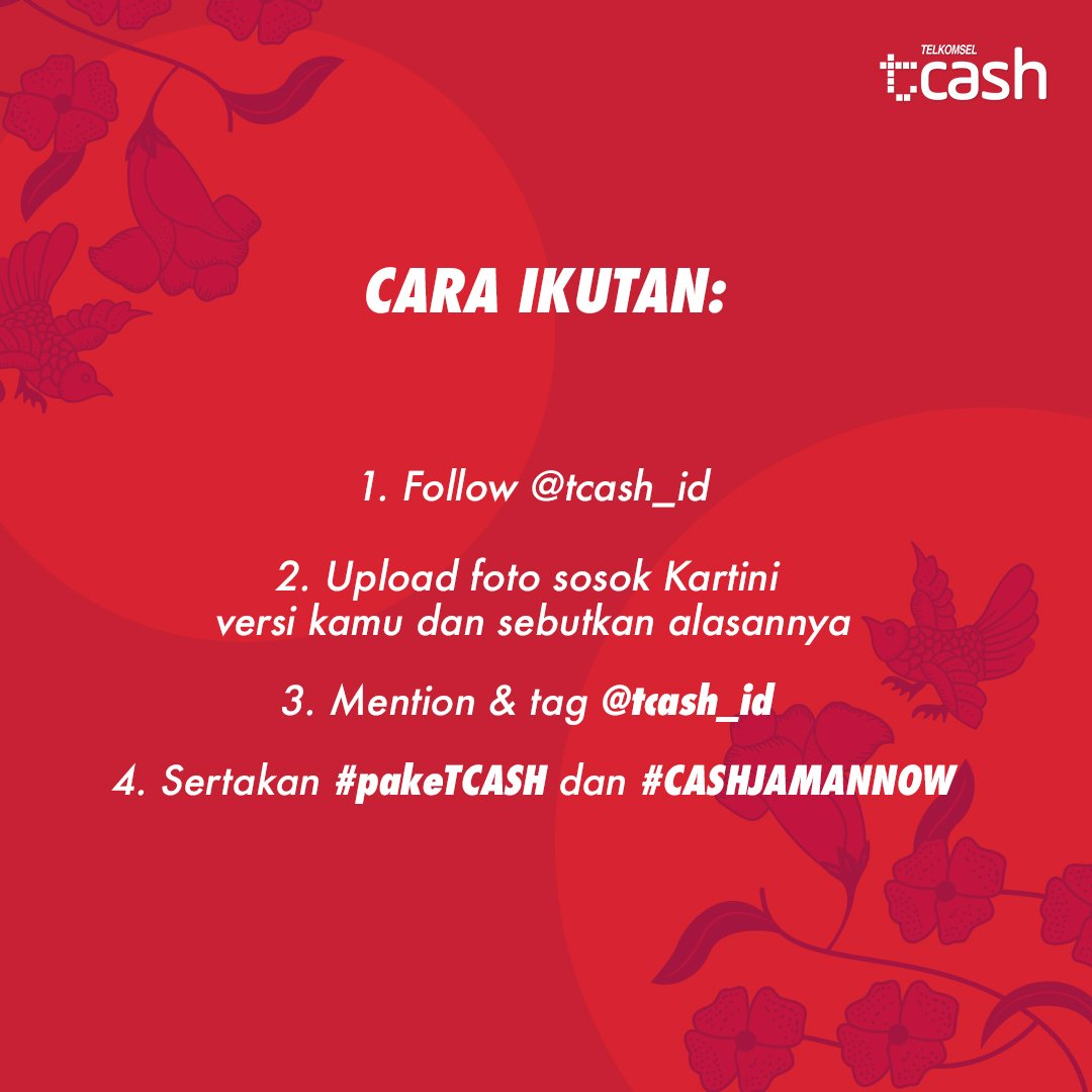 linkaja's tweet photo. Hi Buddies, jangan lupa ikutan Kartini Jaman Now & dapatkan saldo TCASH 300rb untuk 3 pemenang. Caranya:
1. follow @tcash_id
2. upload foto sosok Kartini versi kamu sebutkan alasannya
3. mention & tag @tcash_id
4. sertakan #pakeTCASH & #CASHJAMANNOW
S&K: https://t.co/bTZv313nfi https://t.co/rsNDRC10sl