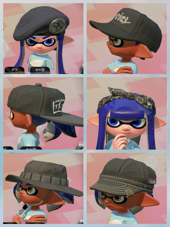 皐 Satty フェスの技術インクで頭ギアが黒くなるものまとめてみた 特にカモメッシュの迷彩柄がなくなって黒一色になるのは前作のガチマッチにあった藍色と同じですね とても好き Splatoon2 T Co Nolhiirvaf Twitter