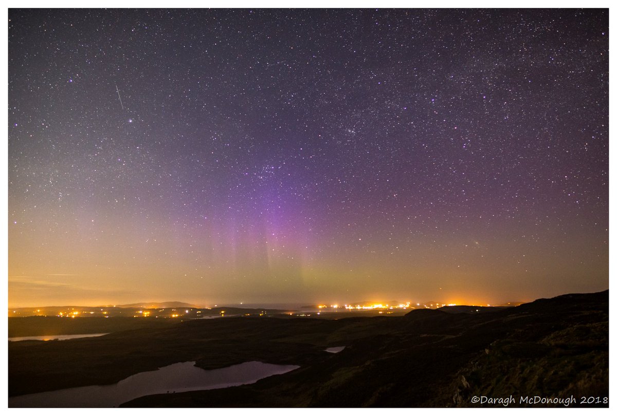 DonegalMaps's tweet photo. A wee aurora appeared over #Donegal skies last night. Taken at Lough Salt viewing point. A wee burst of activity around midnight. @govisitdonegal @WildAtlanticTV #DonegalHasItAll @DonegalA @NatGeoTravelUK #coolestplace https://t.co/pPhPdC6jl5