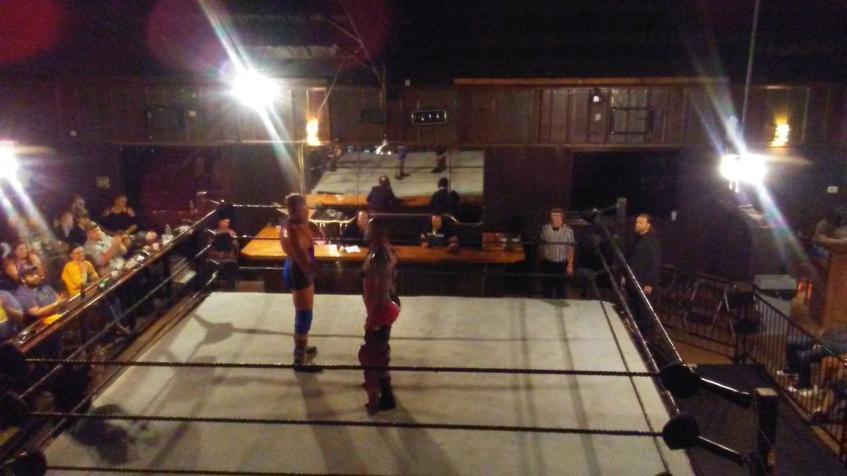 LadySmathers's tweet photo. These two tore this place down!! What a main event! #KneelOrFall @IWRevolution Congrats to the new champ @RealJackSwagger but @The305MVP put up a hell of a fight! https://t.co/M97XDCZgPh