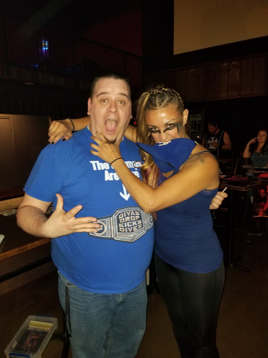 MReedFCPKC's tweet photo. First @BodySlamQueen3 knocked my hat off, then she tried to maul it! What gives?!? @IWRevolution #KneelOrFall https://t.co/12DhEJl4JF