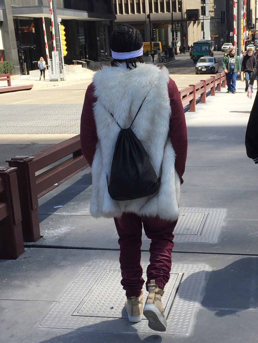 JasonCCooper's tweet photo. This guy's furry vest https://t.co/2u0fIDg9OO