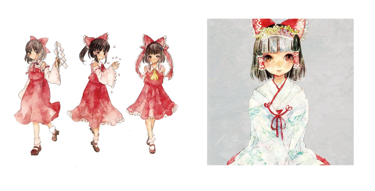 【#例大祭15告知 】い18aペンギノンにて、新刊「まぼろしの棺」を頒布いたします。霊夢の思い出をイメージしたイラスト集になります、御札の個体差はご了承ください!既刊についてはおしながきをご参照ください。原画も展示・販売いたします、よろしくお願いします〜 