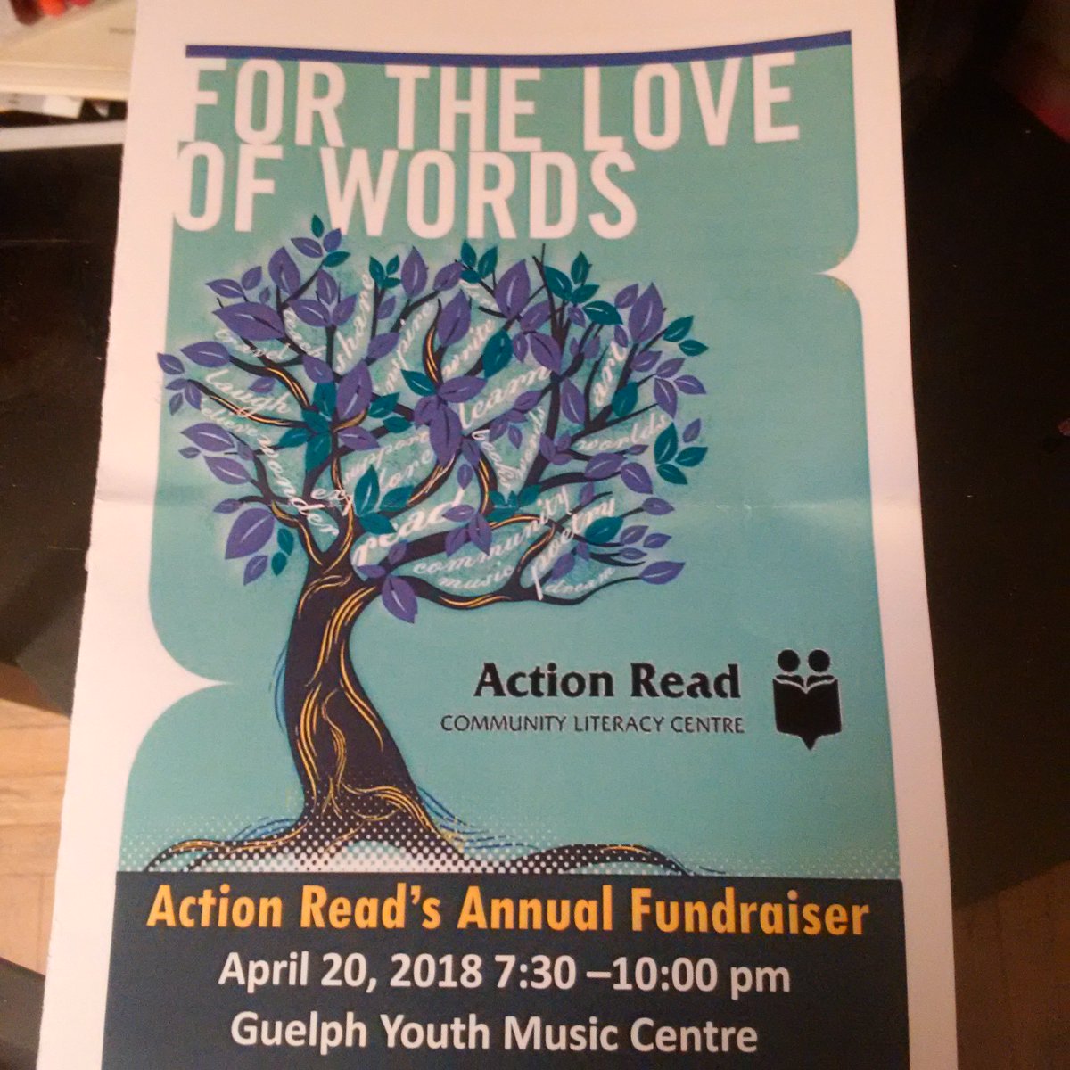 FolkDawson's tweet photo. Proud to represent @GuelphLabour who co sponsor the "For the love of Words" literacy fundraiser. Power in words! https://t.co/wNud9tUzp7