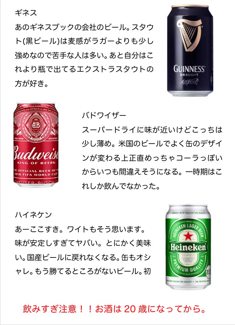 ビール好きは参考になる？ビールの個人的感想をまとめたものがこれ！