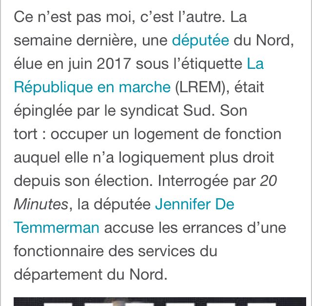 C’est l’histoire de @JenniferDT5915, députée LREM qui occupe pépère en toute illégalité un logement de fonction. Bon vous remarquerez que le parti médiatique semble moins s’émouvoir que le logement (tout à fait légal lui) de Mr Corbière. L’indignation sélective.