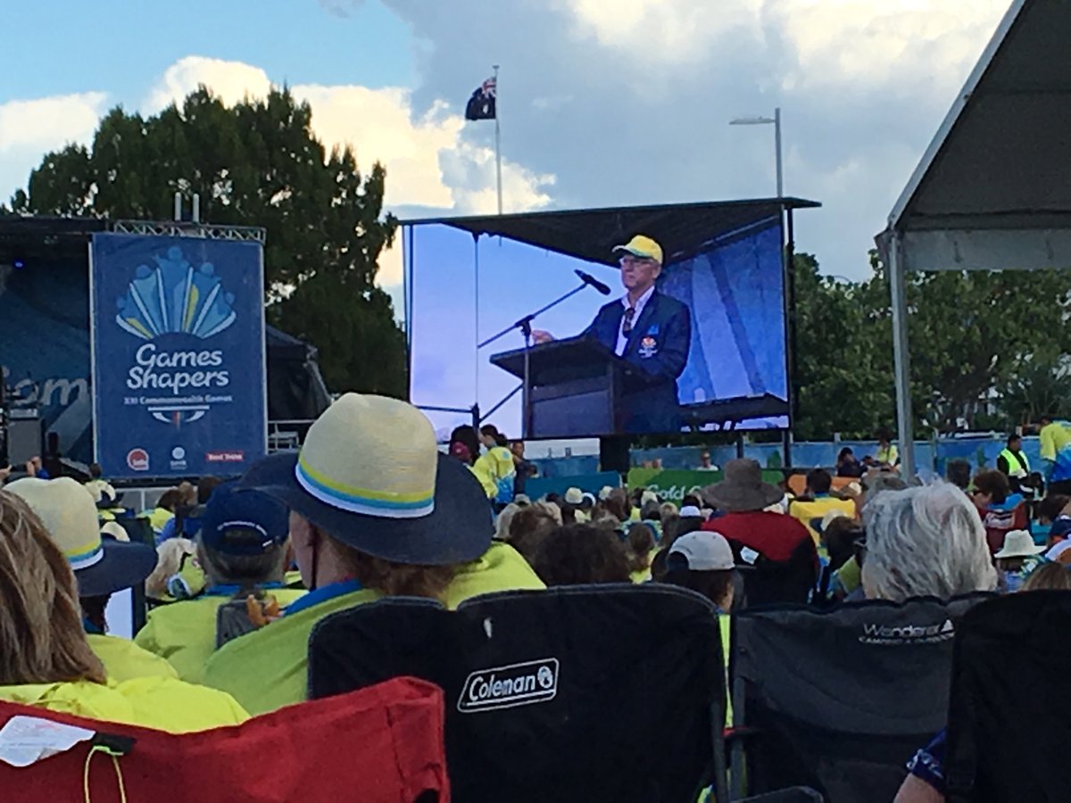 JulieToohey's tweet photo. Game Shapers being thanked by Peter Beattie and Golddoc for all our efforts! Feeling the love ❤️I hope ALL staff at GoldDoc feel the love too when they receive their well deserved bonus #GoldCoast2018 https://t.co/wNNwgHiJ21