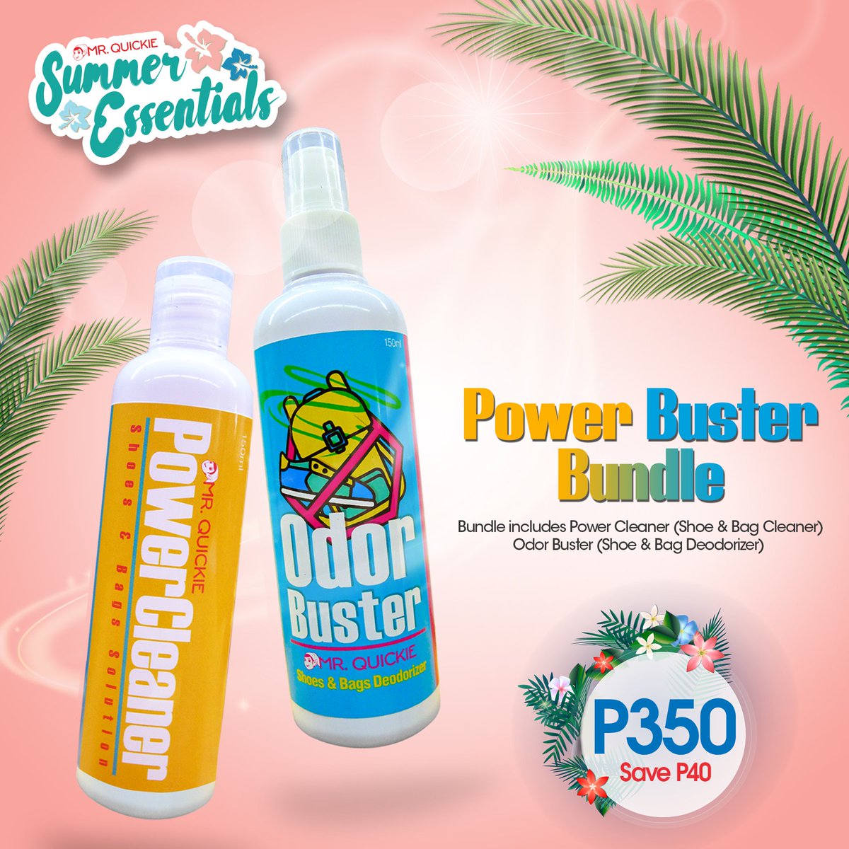 MrQuickiePH's tweet photo. Your favorite shoes and bags cleaner has found its partner this summer! You can now avail of this Power Buster bundle until May 5, 2018! Head to your nearest Mr. Quickie shop now!
#MrQuickiePower #SummerEssentials2018 #PowerCleaner #OdorBuster https://t.co/IsP9Vs8zd0