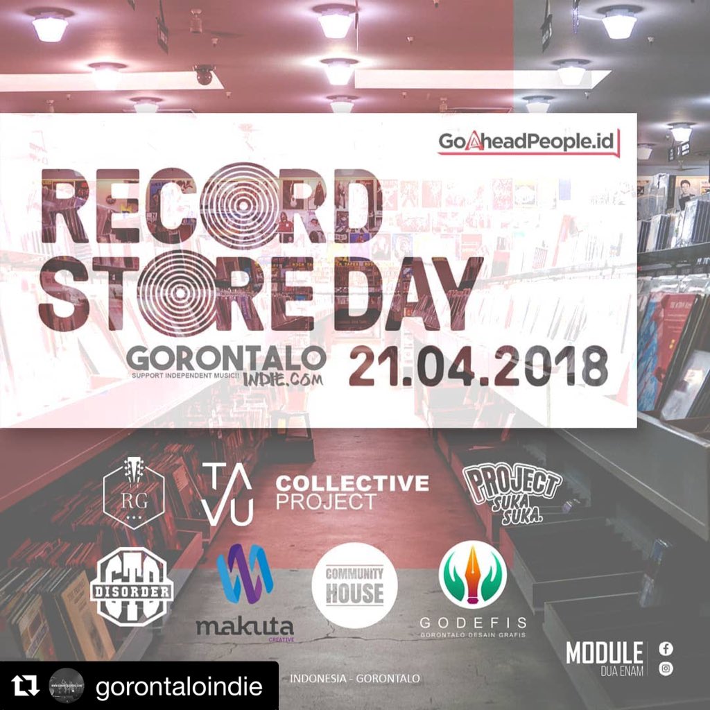 Jangan lupa, malam ini kawan! Perayaan record store day 2018 gorontalo
Jgn lupa mampir ke lapak kamj di lokasi acara at community house