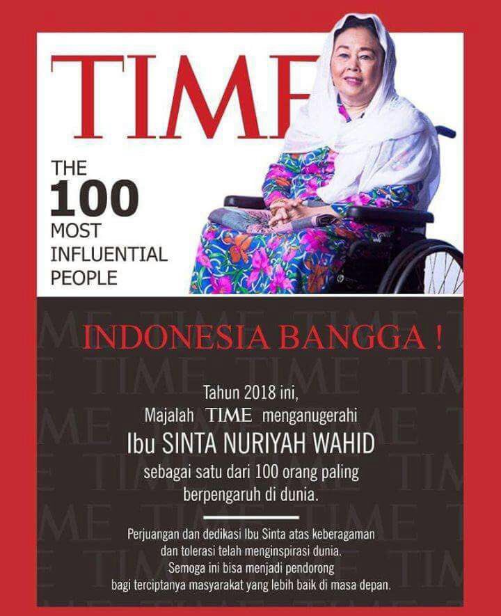 Sehat selalu ibuk, untuk terus menginspirasi kami dalam merawat keberagaman dan menjaga toleransi. Bangsa Indonesia bangga punya ibu Sinta Nuriyah Wahid.