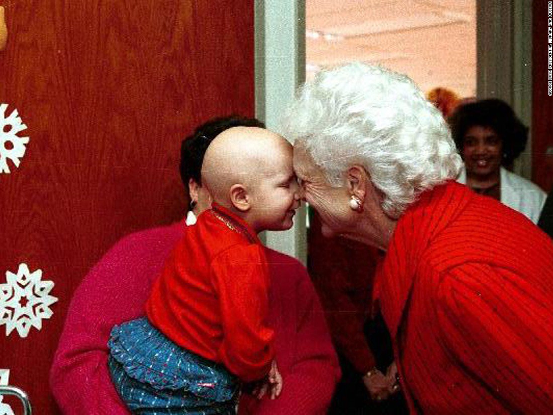 CNN's tweet photo. Former first lady Barbara Bush, who died this week at the age of 92, was the wife of former US President George H.W. Bush and the mother of former President George W. Bush. Here's a timeline of her life, in photos. https://t.co/iWyXFPGXZS https://t.co/E0hU4KZCQK