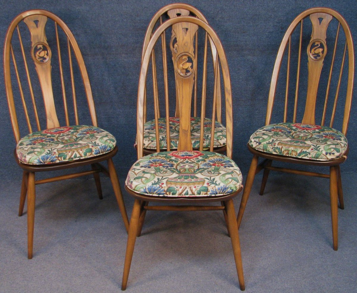 Airport Antiques On Twitter Set Of 4 Ercol Windsor Swan 1876 Elm
