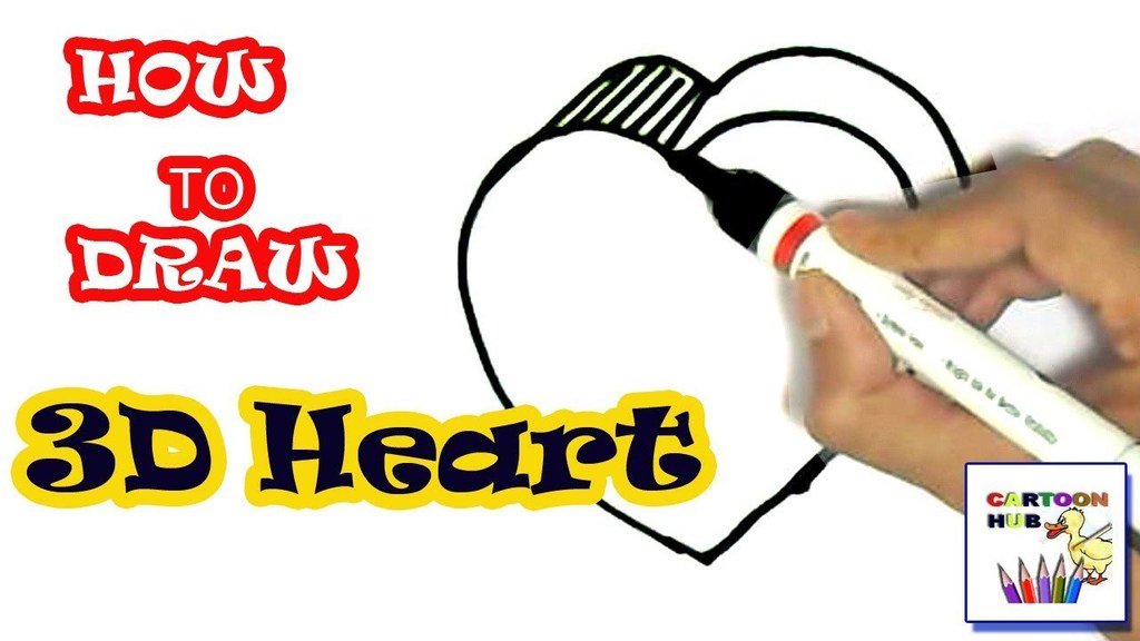 Cartoon Hub On Twitter Https T Co O6axkelgby How To Draw 3d Heart Easy Steps For Children Kids Beginners Lesson Tutorial Of Drawing Technique Drawing Tutorial Art Tutorial Youtube Video You Can Watch The Video At Slow