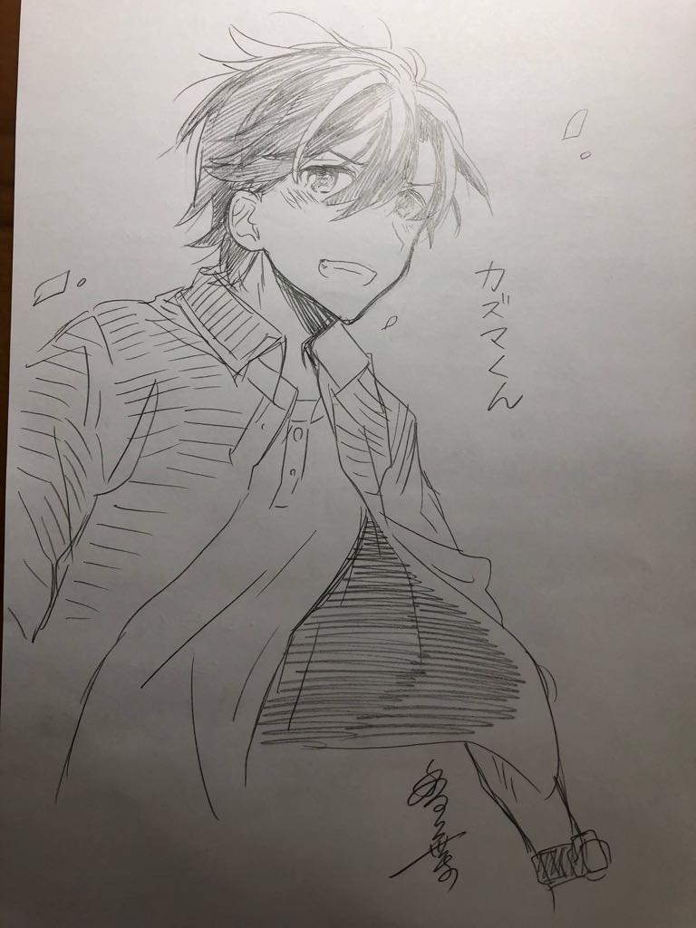 はにかみ系カズマ。
漫画描いてる影響でみんな風邪を纏ってしまう… 