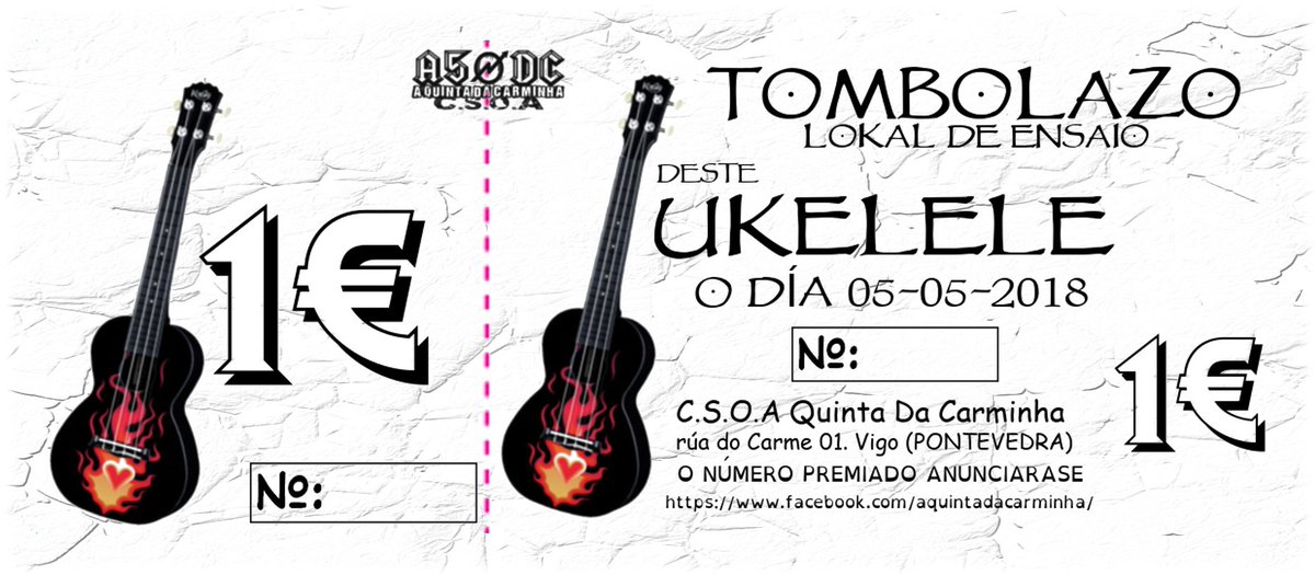 carminhanarede's tweet photo. Xa están a disposición de quen guste as rifas do "TOMBOLAZO", no cal sortearase un ukelele.
Mais información: https://t.co/Q1332O8f99 https://t.co/Y6njJP5TQA