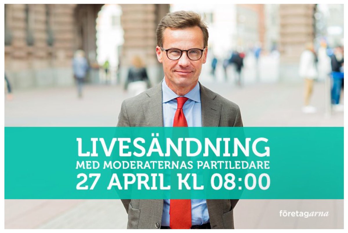 På fredag 08:00 frågar jag ut statsministerutmanaren Ulf Kristersson live på Twitter - och det är du som formulerar frågorna! Så här gör du: foretagarna.se/event/riks/201…