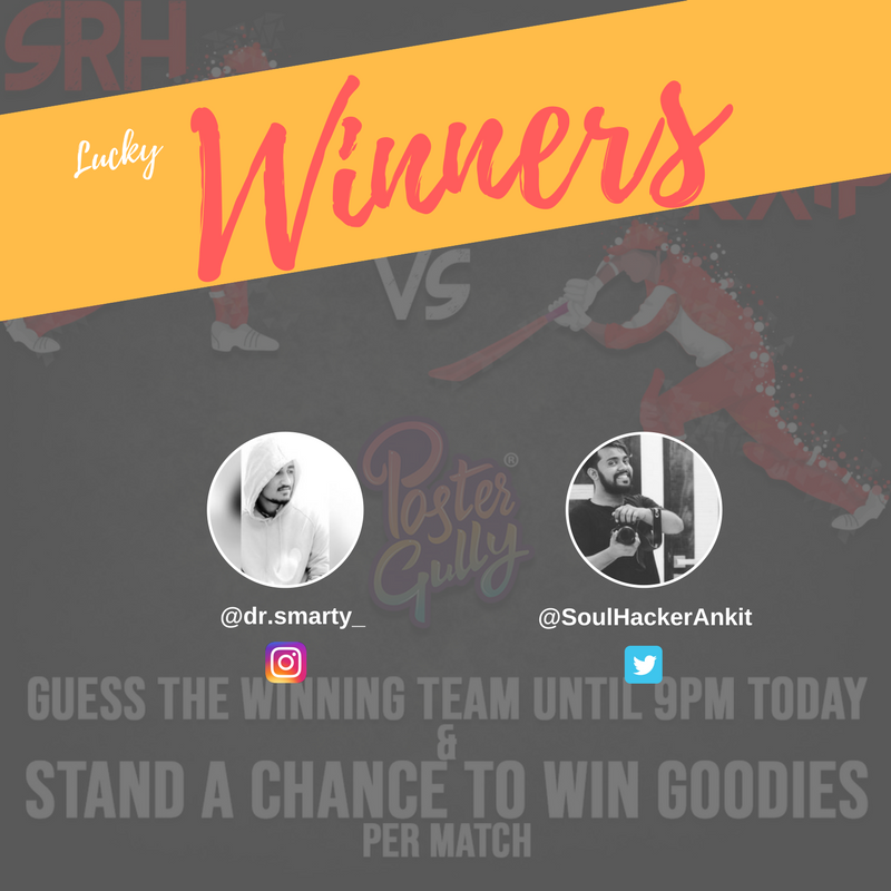 Congratulations Winners! 💥🎁
#Instagram
<a href="/dr/">Dan Rowden</a>.smarty_

#Twitter
@SoulHackerAnkit

DM your address and contact details.

Stay tuned for more.. 
#winners #Contest #contestindia #iggiveaway #instagood #ipl #vivoipl #iplcontst #winwithipl #postergully