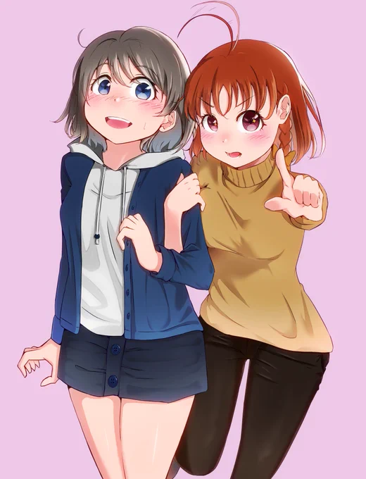 何かが気になる千歌ちゃんとそれどころじゃない曜ちゃん#lovelive_suinshine#渡辺曜#高海千歌#ようちか安心委員会 