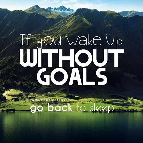 If you wake up without goals, go back to sleep.