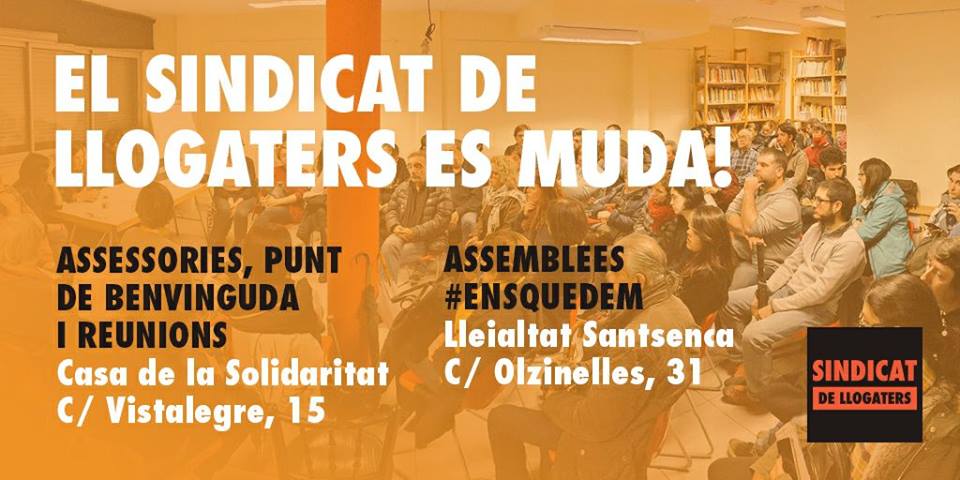 ⬆️ ¿Te han subido el alquiler de forma abusiva?

🕴️¿Quieren expulsarte de tu casa?

⏰¿Se te acaba el contrato y tienes miedo de una subida?

🦅¿Han comprado el bloque en el que vives?

👉🏾 Este domingo: 

🕟16:30h Asesoramiento 

🕟17:30h Asamblea #EnsQuedem

📍<a href="/Lleialtat/">Lleialtat Santsenca</a>