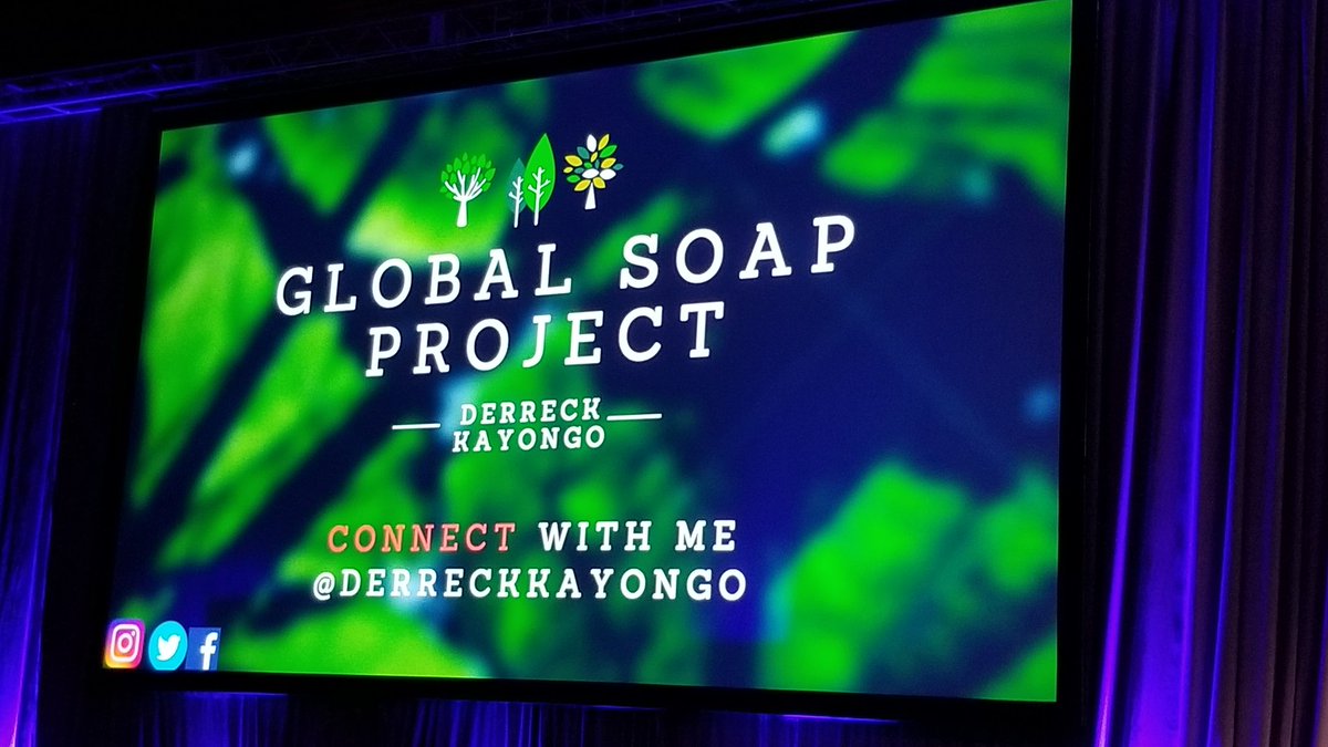 mitchell_silver's tweet photo. Opening Keynote by Derreck Kayongo. Global Soap Project. This is going to be good. Recycles hotel soap to share with the world. Powerful speaker. Great message. @DerreckKayongo #NPC18 https://t.co/n38T3rNN7I