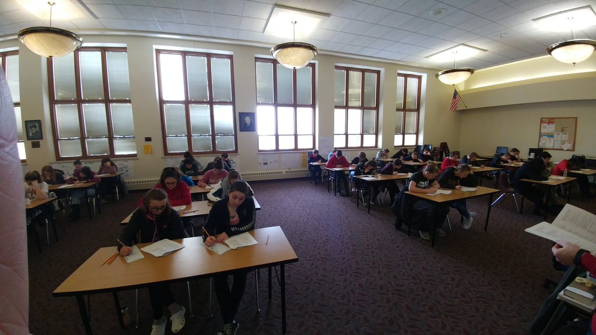 PrebleAPHG's tweet photo. This is a great way to start a Saturday! About 40 @GBPreble students mixed in with @SWesttrojans and @greenbayeasths students taking a practice APHG exam. Thanks to EHS for hosting! https://t.co/7WeQbo1tAM