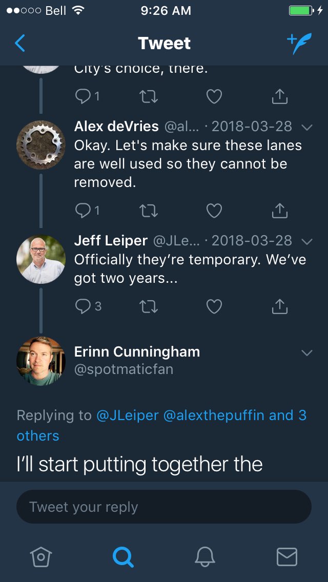 holland_avenue's tweet photo. Make no mistake. Councillor Leiper's intentions are to make bike lanes on Holland Ave permanent without going through the proper planning process. https://t.co/H1SkXq80jF