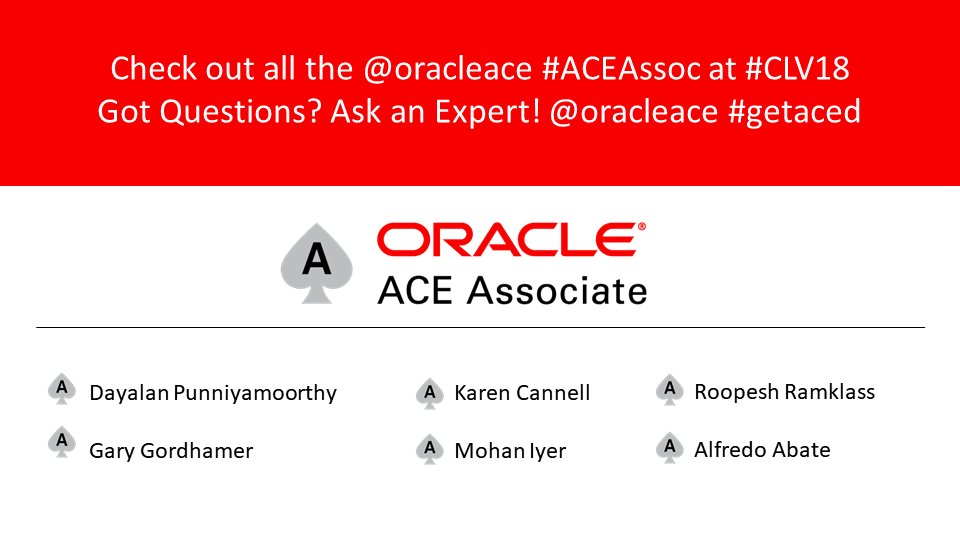 Did you know we have over 70 @oracleace members presenting at #C18LV!!! Check out the #ACED #ACE & #ACEAssoc this week at @COLLAB_OAUG #getaced #odevcommunity #OracleDevCommunityRockstars