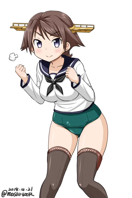 #艦これ版深夜の真剣お絵描き60分一本勝負
#艦これ版真剣お絵描き60分一本勝負_20180421
#比叡
ストライクなひえーさん 