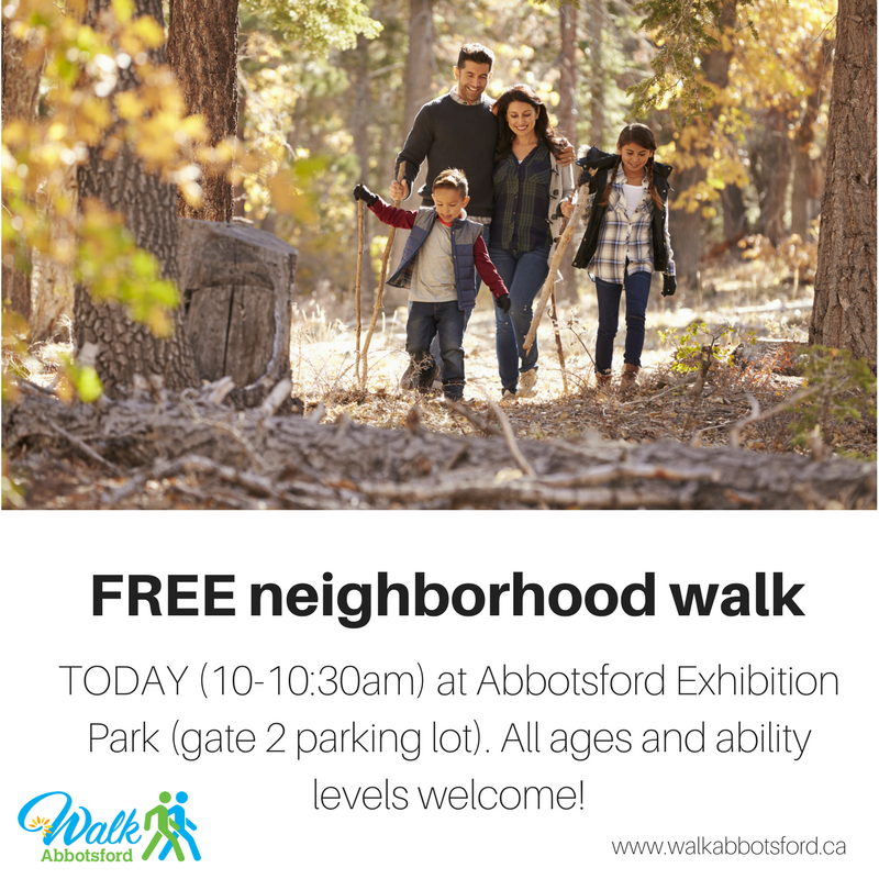 Don't miss out on today's walk with Walk Abbotsford!  walkabbotsford.ca  #WalkAbbotsford #Abbotsford https://t.co/mCFluO4n2B