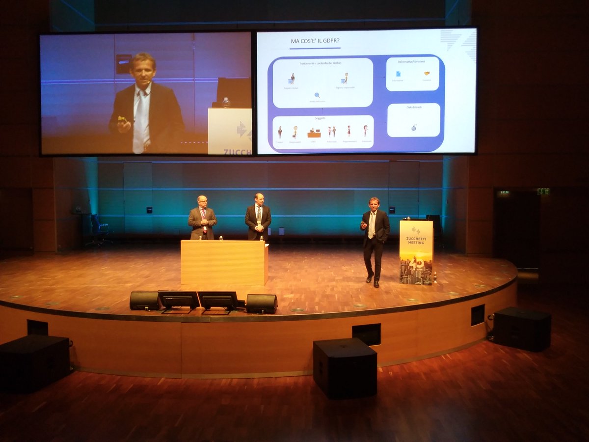 ZucchettiSpa's tweet photo. Il tema "caldo" del GDPR protagonista nella sessione finale di #ZucchettiMeeting
Zucchetti presenta un'analisi completa del nuovo regolamento sulla protezione dei dati dal punto di vista normativo, organizzativo e informatico
#ZmeetInfinity https://t.co/nGfXdZFmuJ