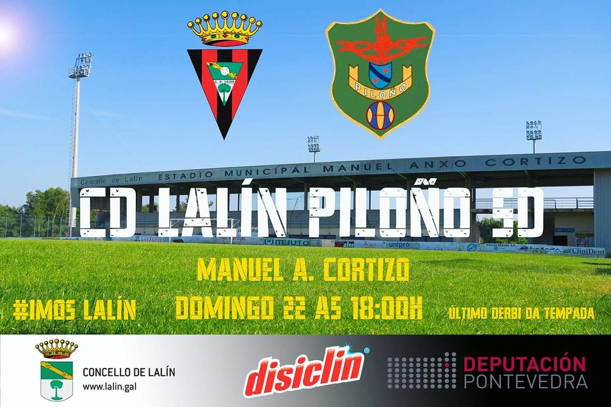 CD_Lalin's tweet photo. 📆 Domingo 22-4-2018
⚫🔴 CD Lalín 🆚 Piloño SD
📍Manuel A.Cortizo
⏰18:00H
#CDLALÍN
#ImosCDLalin #AForzaDoCortizo #Lalín
#lalínPiloño #DerbidoNoDeza https://t.co/c0zU9LdQ7V