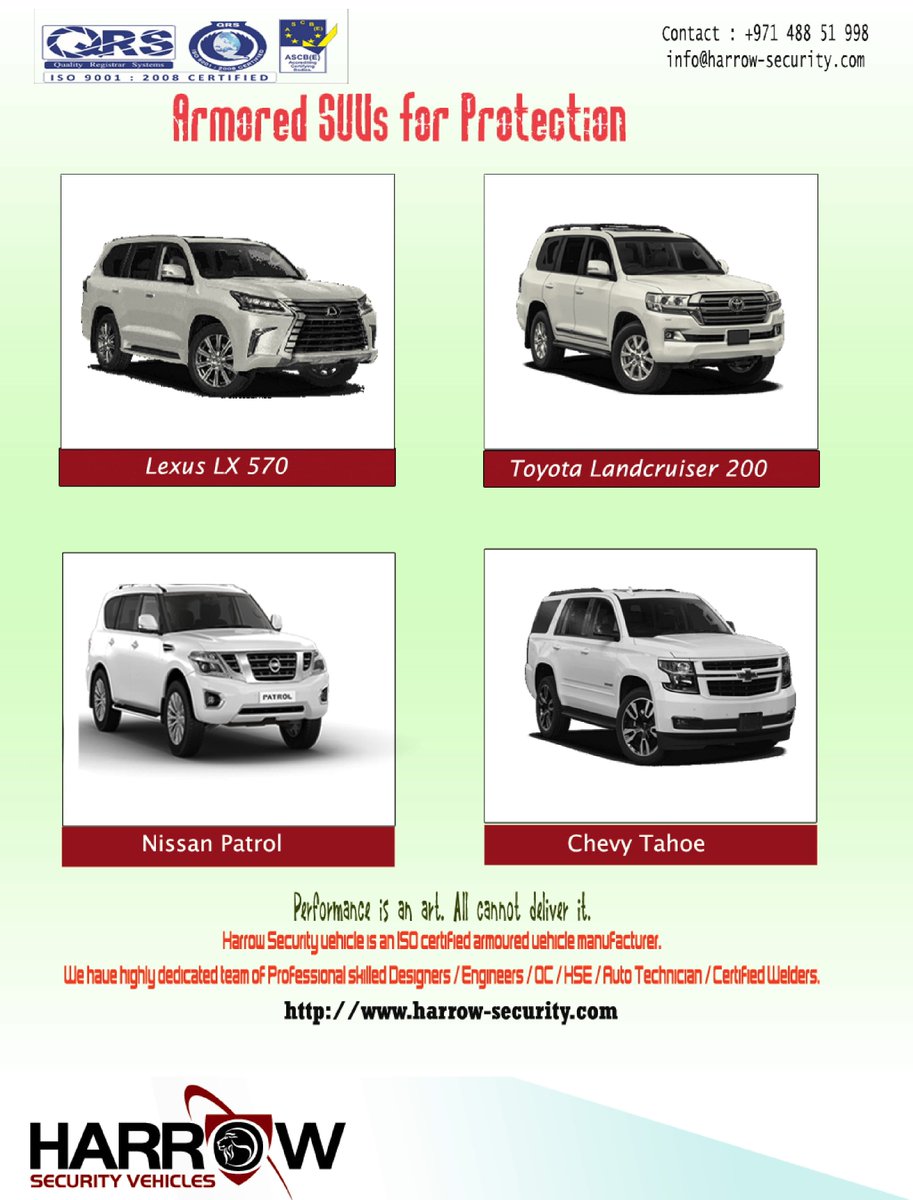 harrow_armored's tweet photo. An SUV is a versatile daily driver if you live in City. It offers mobility, storage and luxury in a single package. Harrow Security offers a wide range of #BulletproofSUV leaving you with a luxury of choices to choose from.
https://t.co/UOpzddKKAJ
#armoredsuv #securityvehicle https://t.co/C0VUeMlnrD
