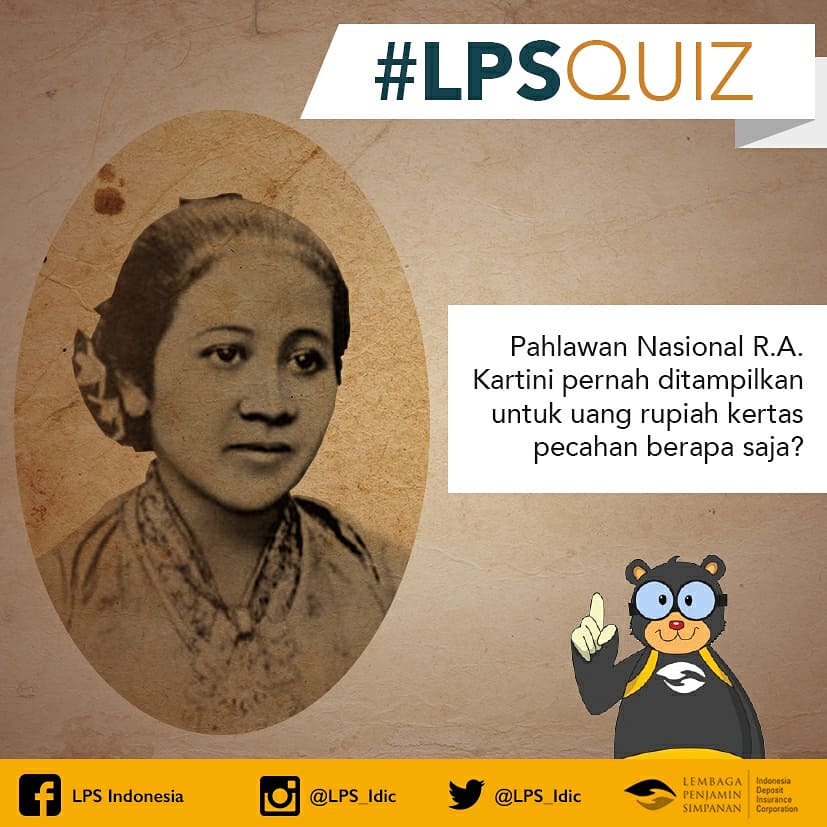 lps_idic's tweet photo. Sahabat LPS yuk ikuti #LPSQuiz. Ada hadiah masing-masing Rp 100 ribu untuk 5 pemenang yang beruntung. Kuis ditutup Senin, 23 April 2018 pukul 16.00 WIB. Ikuti syarat dan ketentuannya. https://t.co/XLgD21C2sB