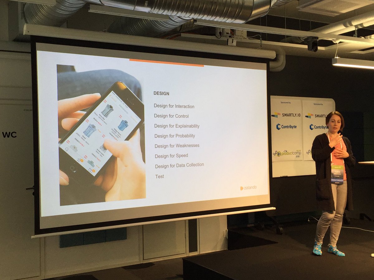TomWexi's tweet photo. Interesting presentation about #prodmgmt and development of a #MachineLeaning #product at @ZalandoTech by Terhi Hänninen
#pcamphki #designforml https://t.co/nYquxFCoF4