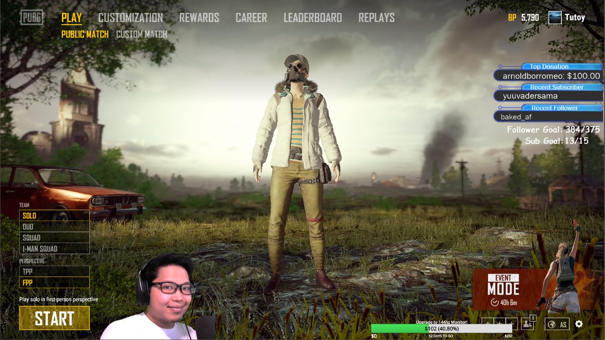 supertutoy's tweet photo. Starting my weekend with some PUBG! Might fool around with the flare gun event. But one this is for sure, we are gonna get a chicken for dinner!!

Catch all the fun and action at 👉 https://t.co/QyLkKi8AhT
#Twitch #TwitchTV #StreamersPH #teamb42 https://t.co/LhKeaDjV5w