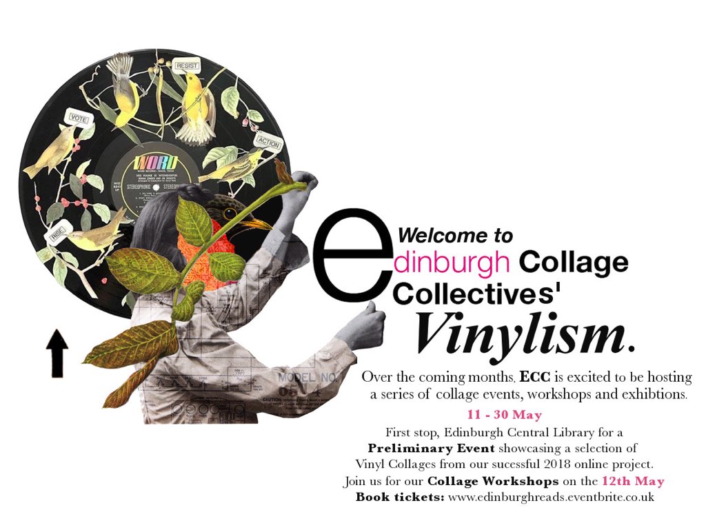 EdinCollage's tweet photo. WELCOME TO VINYLISM!! Over the coming months ECC will be hosting a series of events, workshops and our main exhibition this July.
#collage #collagecommunity #collagecollective #globalcollage #vinyl #vinylart #collageexhibition #edinburgh #scotland https://t.co/V8CIaXEubJ