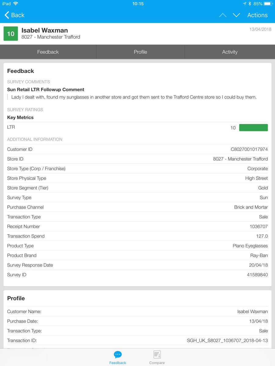 NPS for <a href="/StephDavies1990/">Stephanie Davies (Radley)</a>! 10! #nps #customerservice