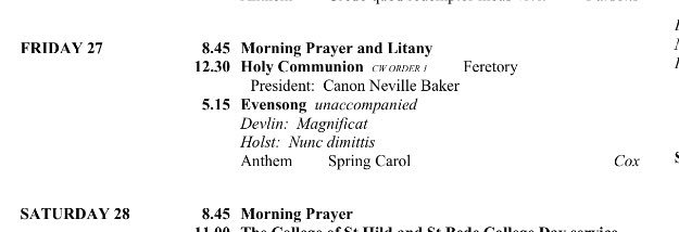 CMWDurham's tweet photo. We hope you will join the #cmw2018 delegates at Evensong @durhamcathedral next Friday. Two brilliant @MusicDurhamUni undergrads, @Stephdevlin03 &amp; @hannahcox_2 will have their pieces included in the service. #composingwomen #womeninsong https://t.co/0k29TZgcFQ