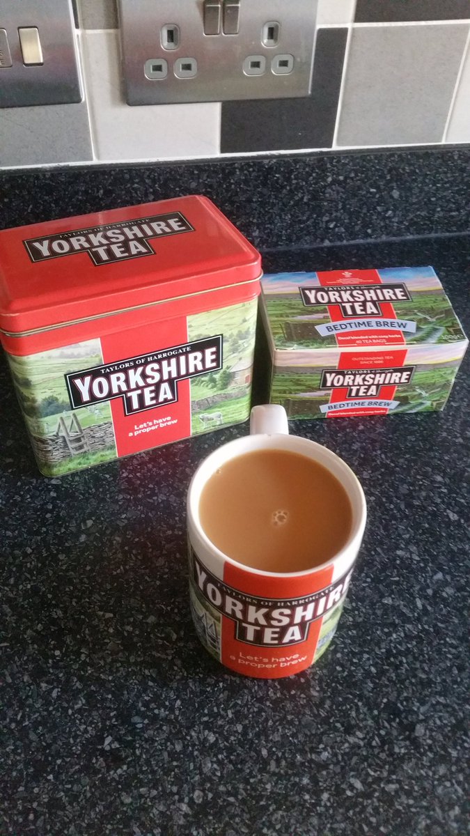 YAS_JohnM's tweet photo. @YorkshireTea It's #NationalTeaDay. My first @YorkshireTea #properbrew of the day, having just got up after a night shift. And I always finish the day on a lovley #BedTimeBrew. https://t.co/vGT47QdMpy