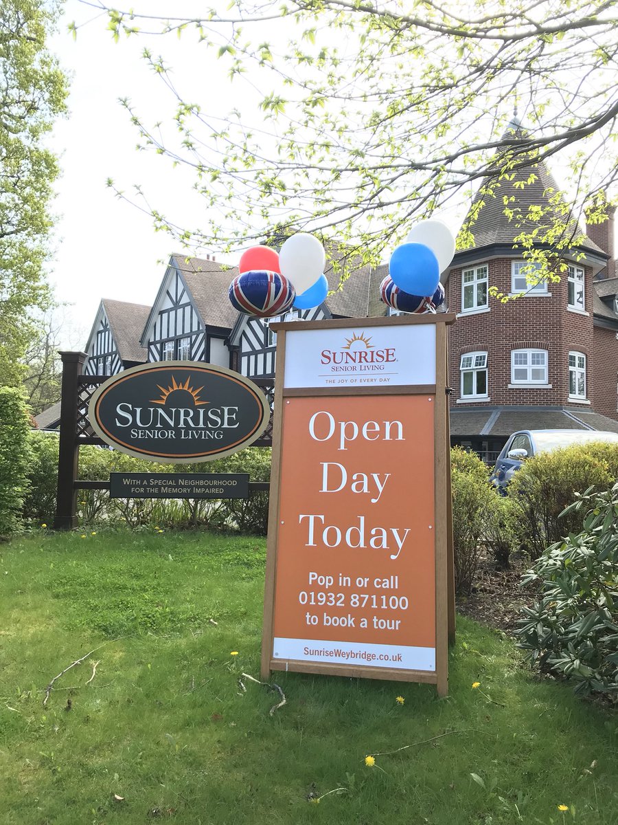 burkewill's tweet photo. @SunriseSrUK #weybridge #NCHOD open day today!! #champagne #canapés #TheQueen https://t.co/F9QM2B8Ajq