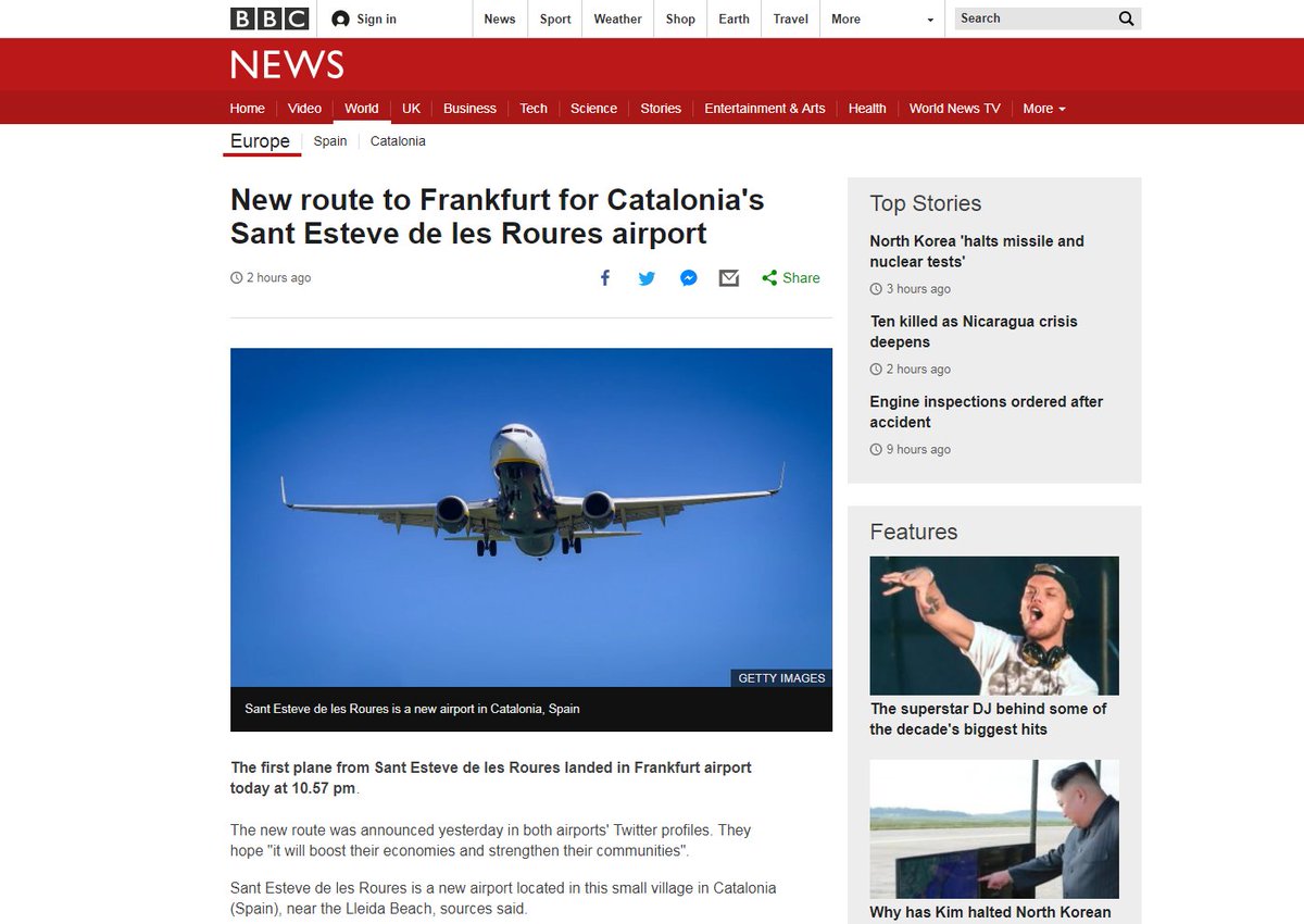 Agraïm a la #BBC que es faci ressò de la ruta Sant Esteve - Frankfurt, inaugurada avui. Recordeu que podeu comprar bitllets a partir de 155€.