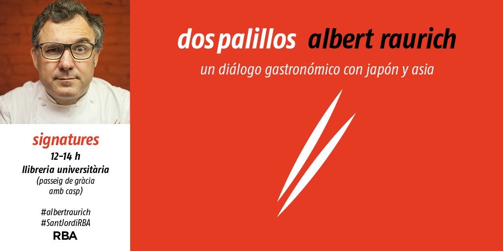 ja tenim el llibre a la venta! Podeu trobar-lo al Dos Palillos! Aprofitem i os informem que l’Albert estarà signant llibres el dilluns 23 per Sant Jordi de 12h a 14h a la paradeta de Llibreria Universitaria (Passeig de Gràcia amb Casp) #dospalillos #llibre #santjordi @rba_libros