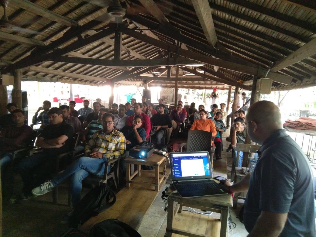 debug_mode's tweet image. My friend @ssdulawat is doing his maiden talk on @AzureCosmosDB at #GAB2018 #globalazurebootcamp #GlobalAzure Ahmedabad. Proud moment . @noopman @gmantri @prabhjotbakshi @mcbeniwal @jinalshah999 @MVPAward @Azure @shiv_koirala awesome